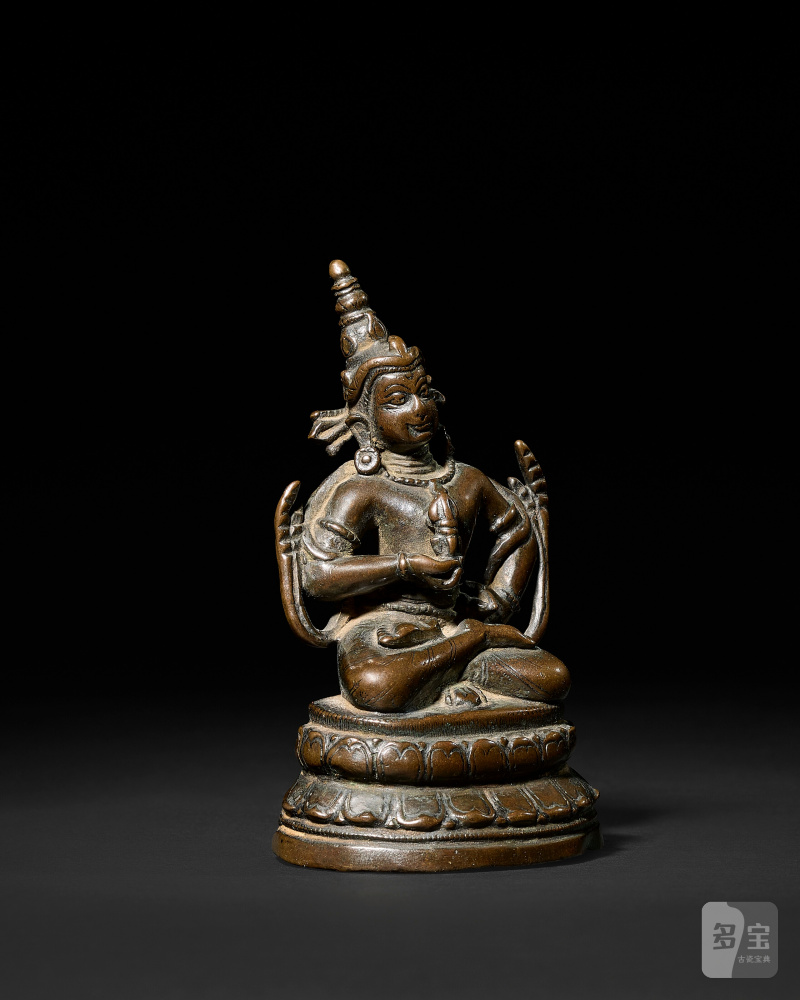 STATUE DE VAJRASATTVA EN ALLIAGE DE CUIVRE  OUEST DE L'HIMALAYA OU OUEST DU TIBET, XIIE SIÈCLE - 图3
